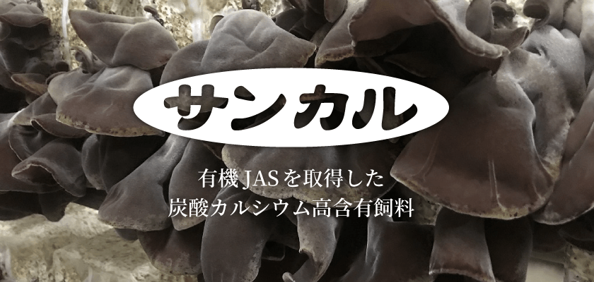 有機JASを取得した炭酸カルシウム高含有飼料「サンカル」